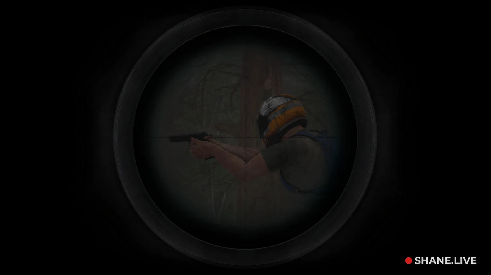 Originaler H1Z1-PvP-Screenshot von ShaneTSGTV: Ein gegnerischer Spieler im Zielfernrohr