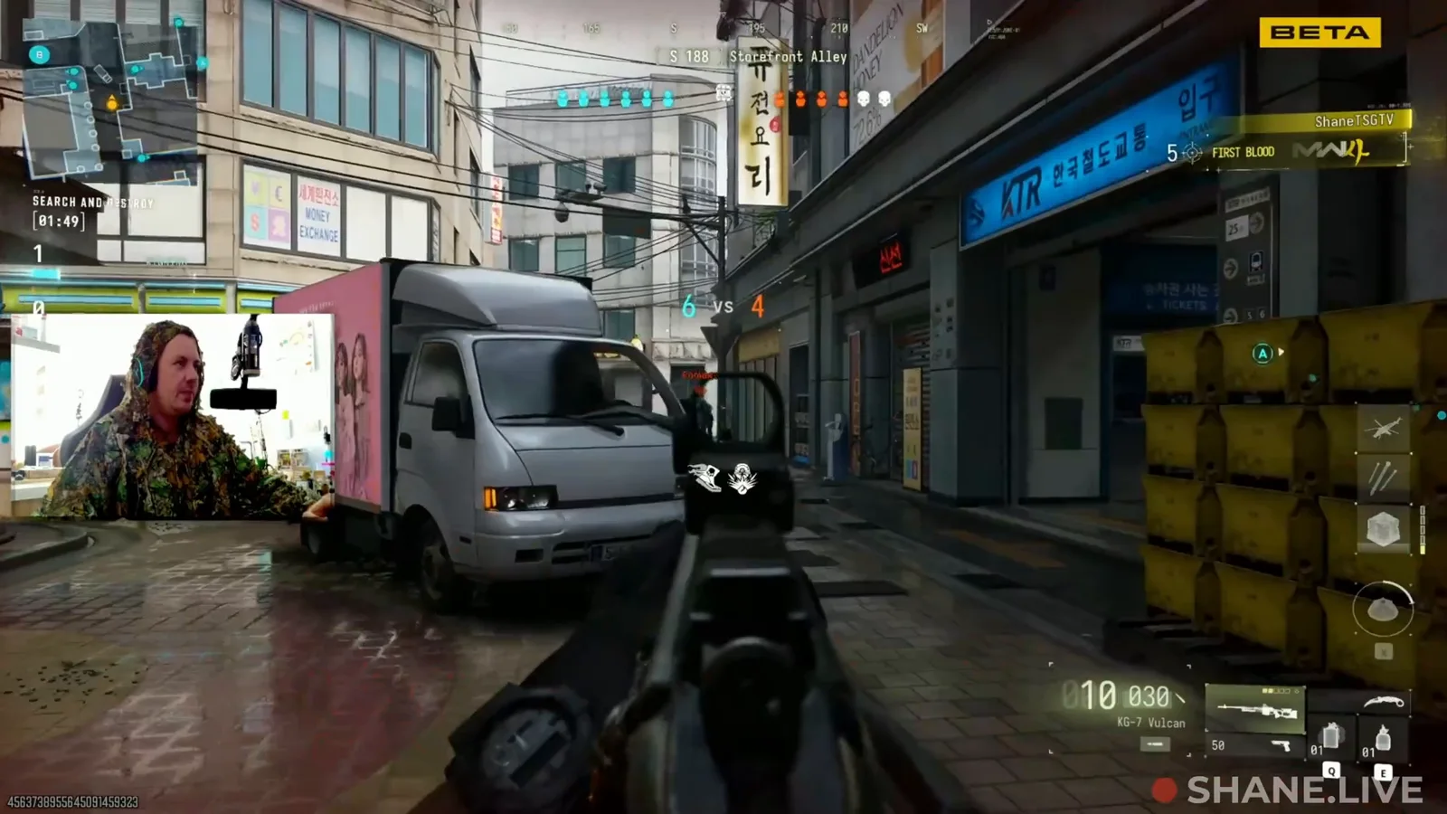 Multiplayer-Beta: ShaneTSGTV mit Facecam in einer Straßenszene